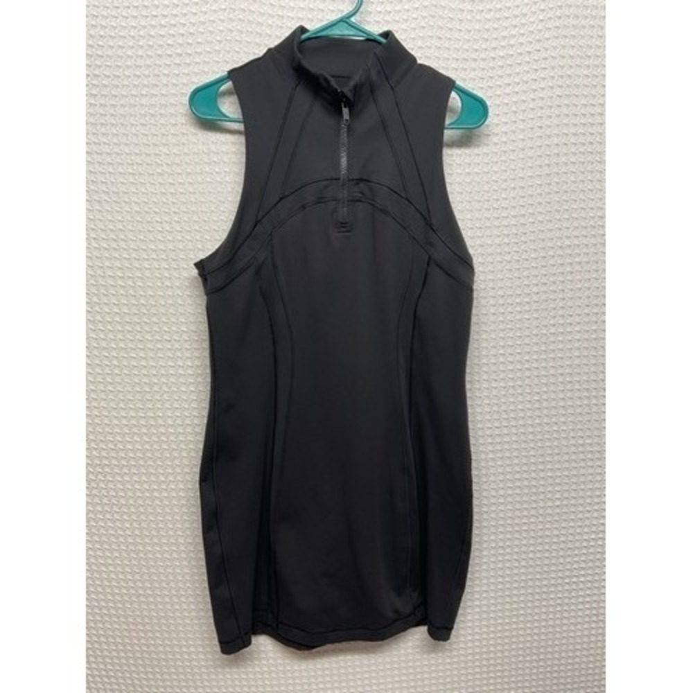 Lululemon Black Sleeveless 1/4 Zip MockNeck Define Mini Dress Women 12
